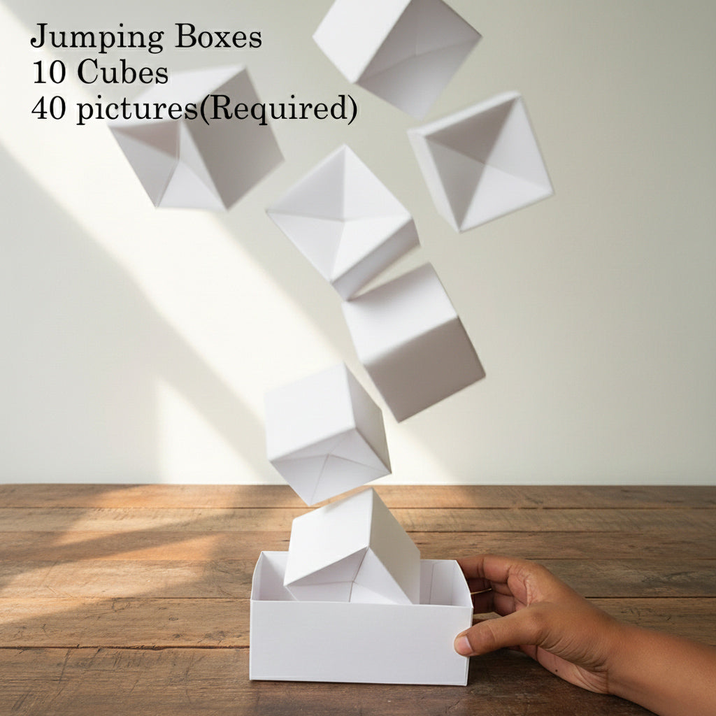 Black Jumping Box with 10 Cubes
