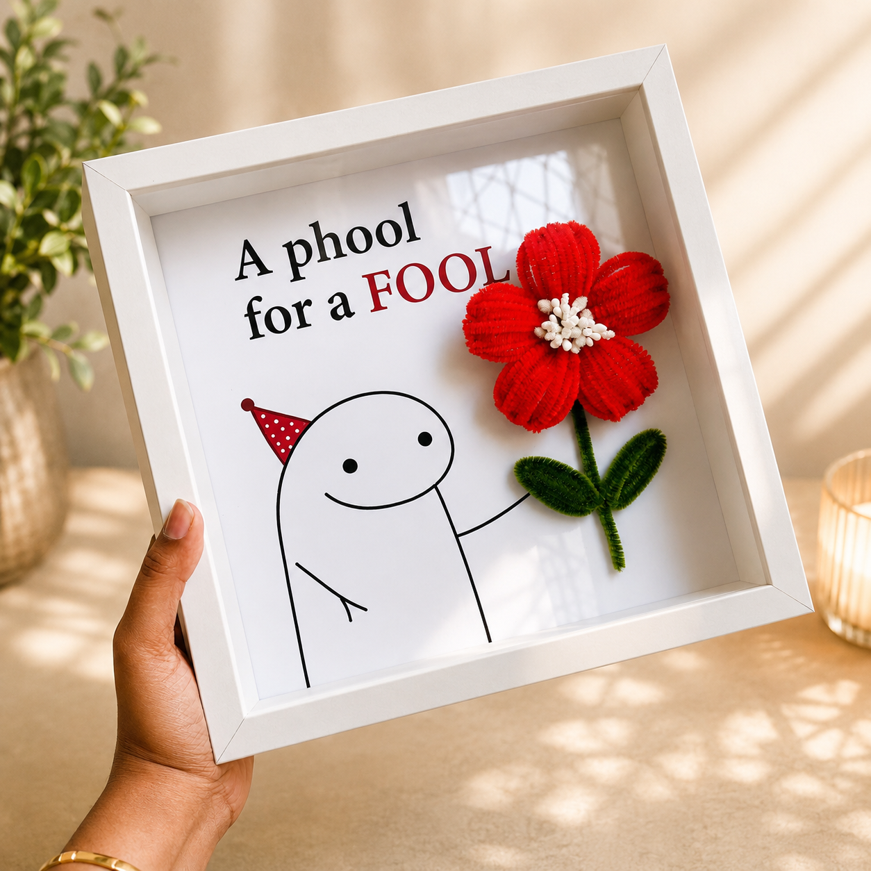 Phool For A Fool Handmade Shadow Box Frame