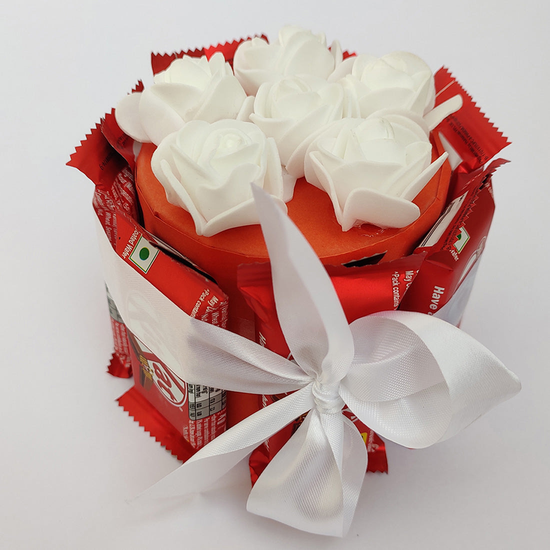 Cylindrical Chocolate Box with Foam Roses