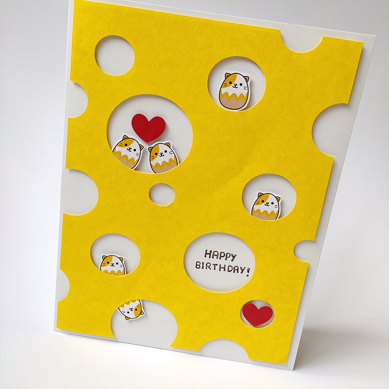 Handmade Birthday Cute Yellow Cheese Card