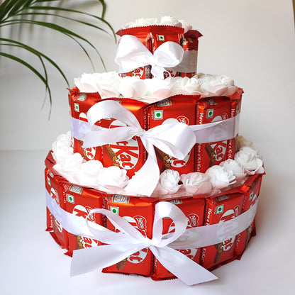 3-Layer Birthday Kitkat Chocolate Cake Handmade