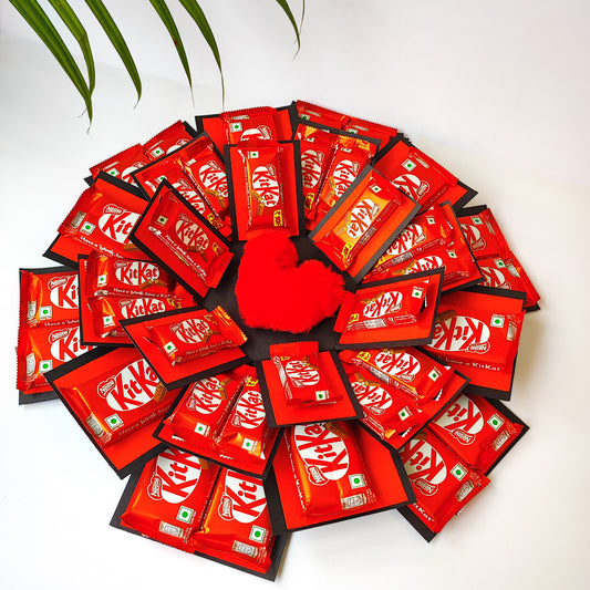 Four Layer Kitkat Explosion Box Red Black (With Chocolates)