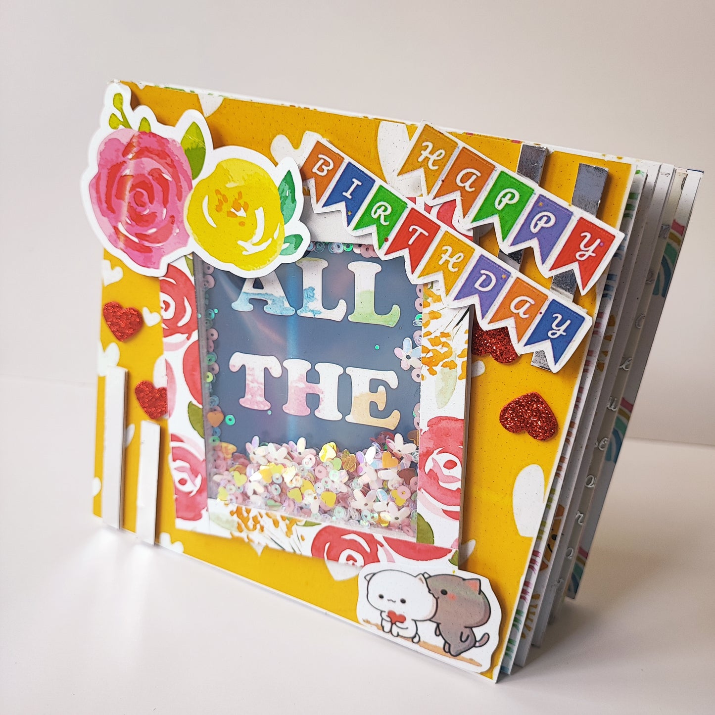 Chandrans Creation Handmade 6-Layer Yellow Birthday Scrapbook