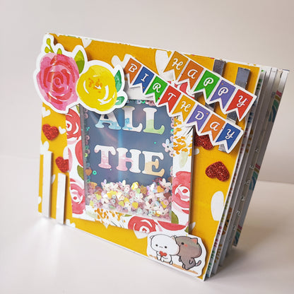 Chandrans Creation Handmade 6-Layer Yellow Birthday Scrapbook