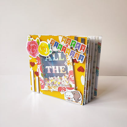 Chandrans Creation Handmade 6-Layer Yellow Birthday Scrapbook