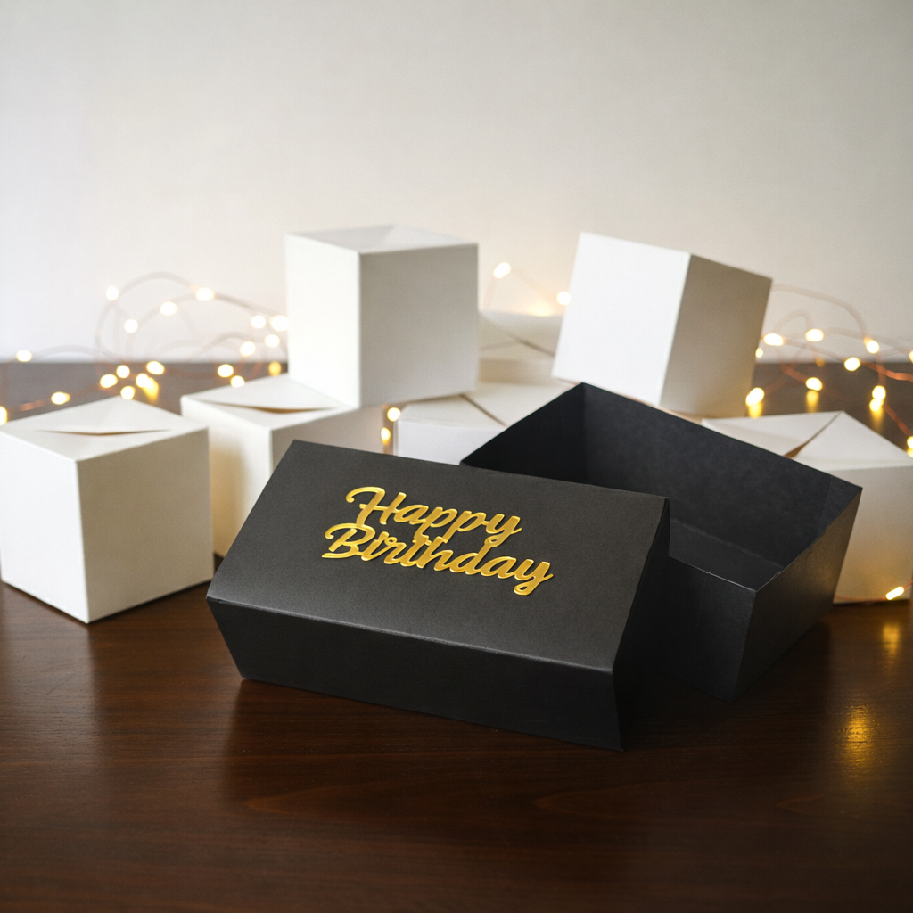 Acrylic Black Jumping Box with 10 Cubes – Birthday