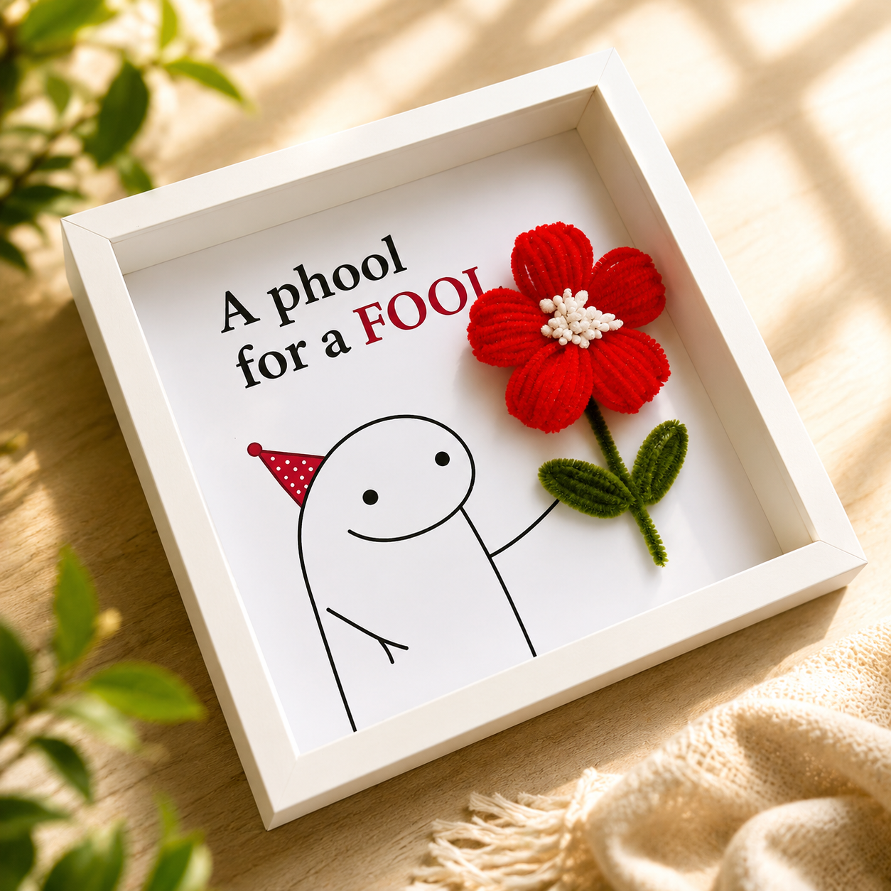 Phool For A Fool Handmade Shadow Box Frame
