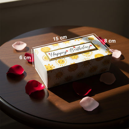 Yellow Jumping Box with 10 cubes Birthday Gift