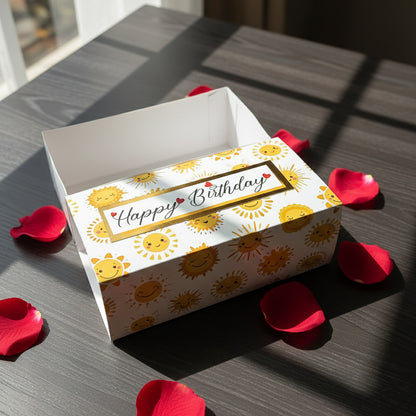 Yellow Jumping Box with 10 cubes Birthday Gift