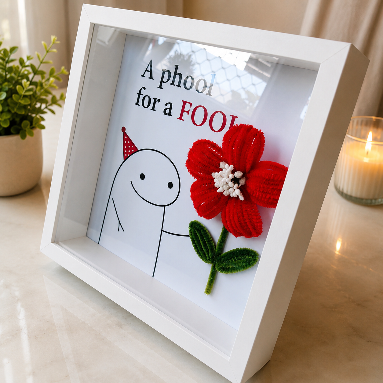 Phool For A Fool Handmade Shadow Box Frame