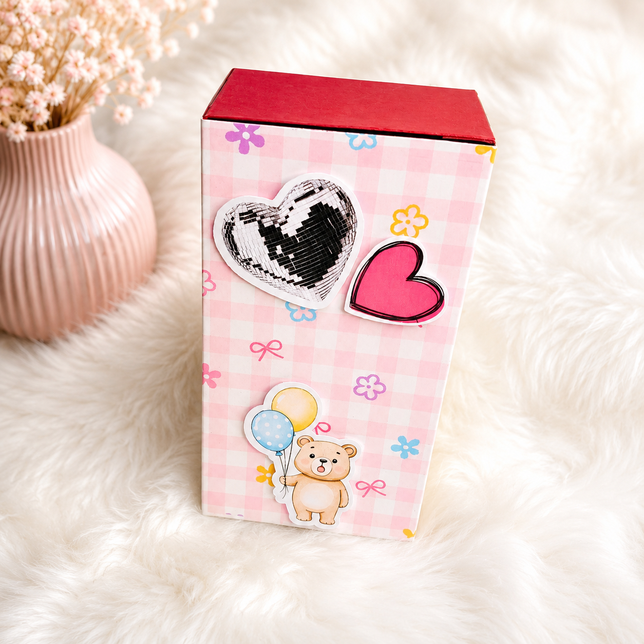 Pink Checks Jumping Box