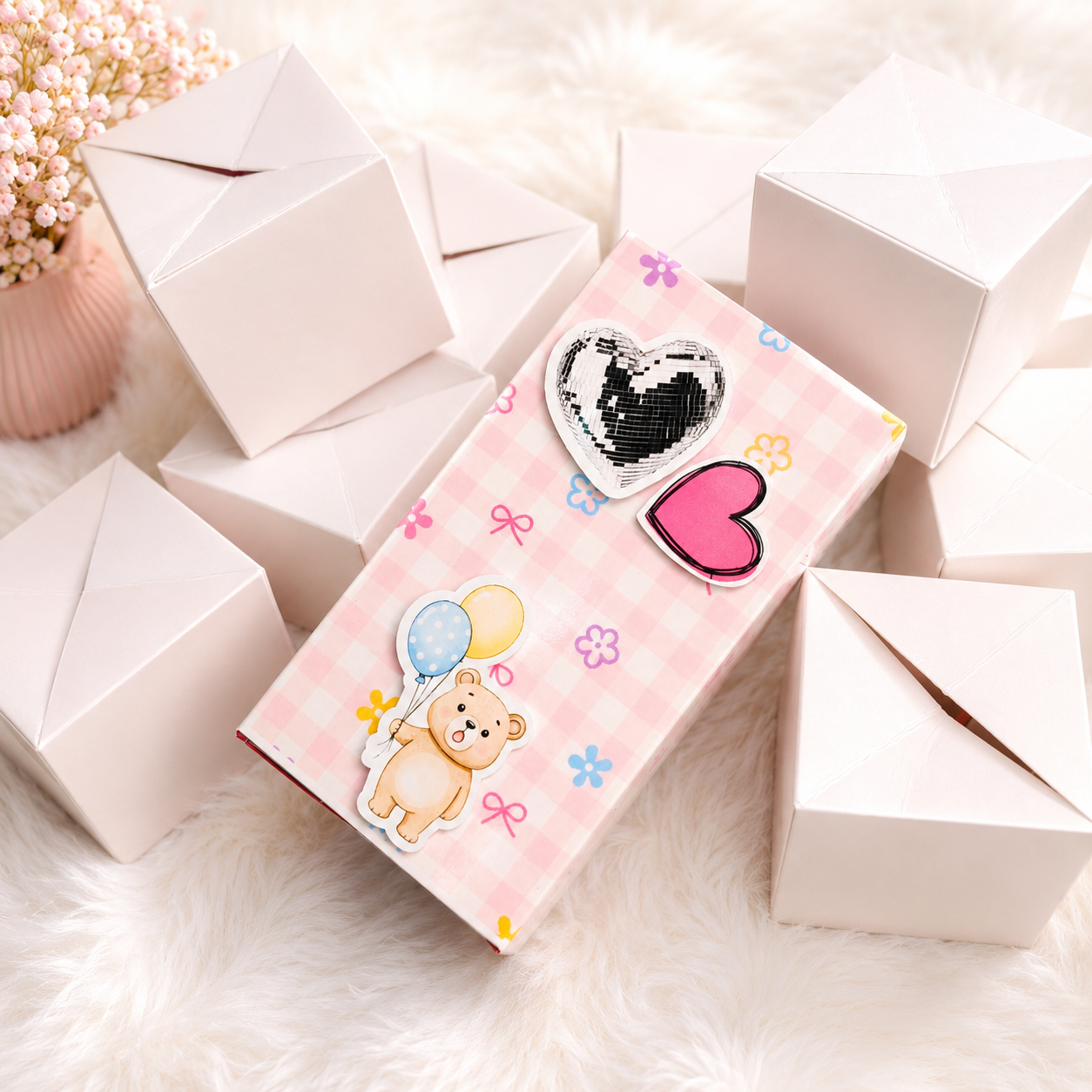 Pink Checks Jumping Box