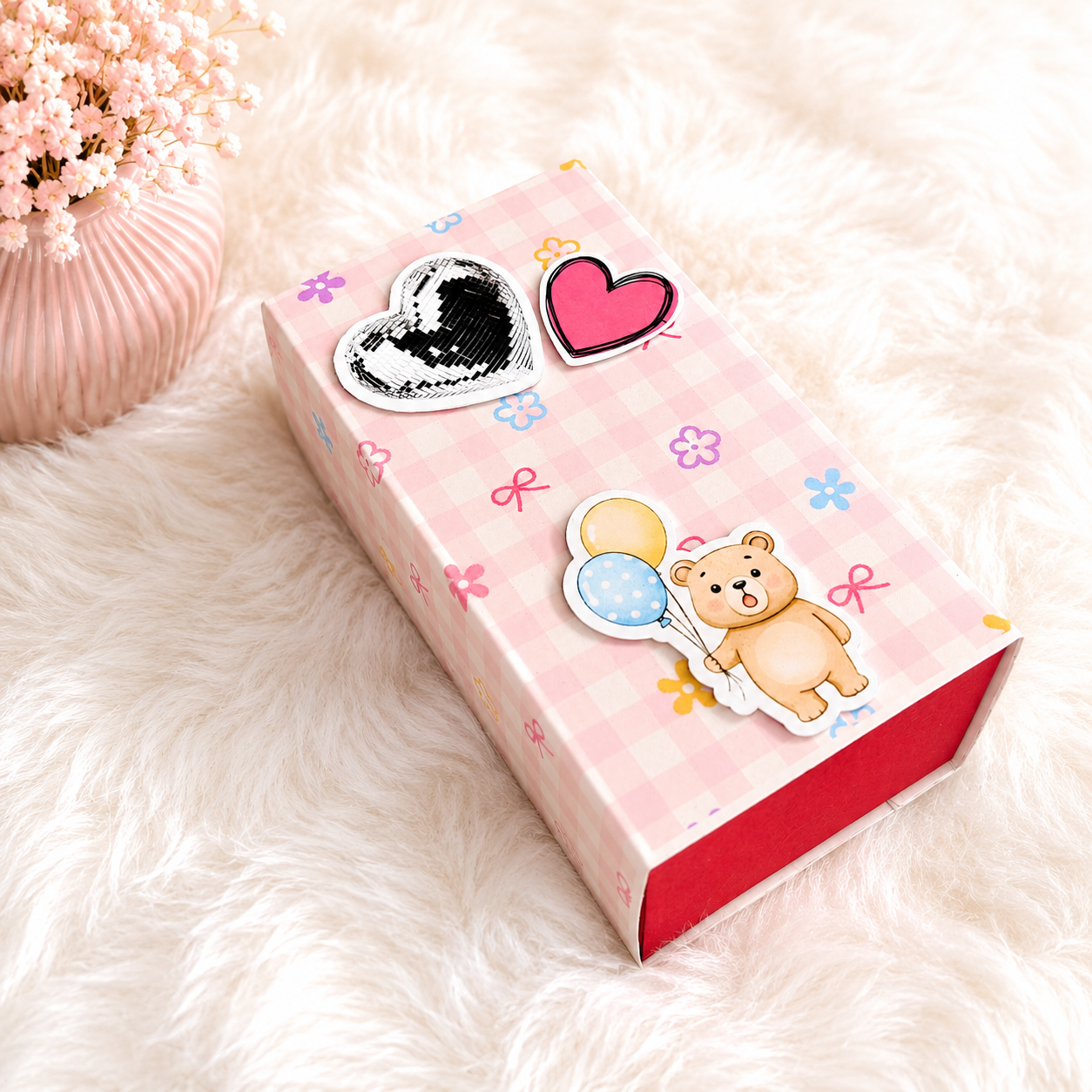 Pink Checks Jumping Box