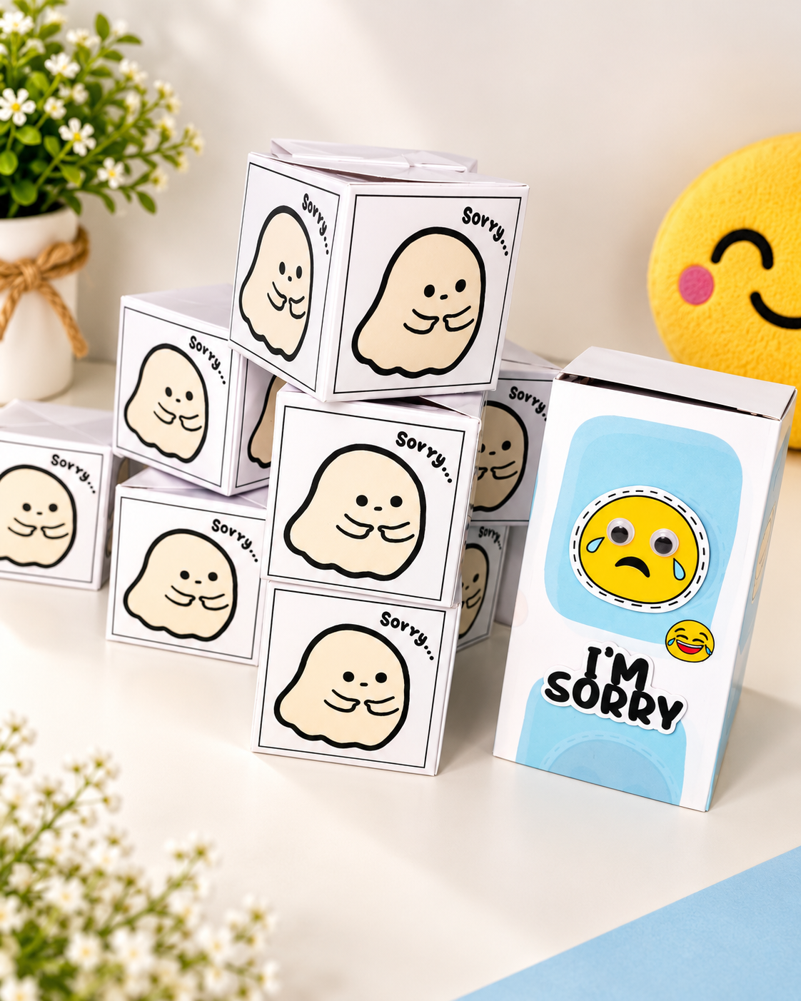 Sorry Emoji Jumping Box