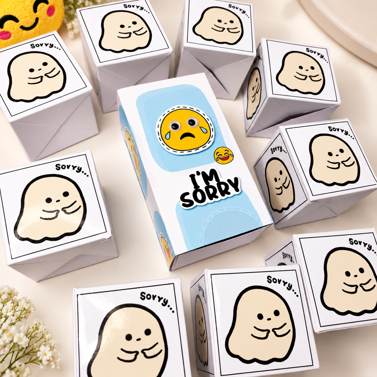 Sorry Emoji Jumping Box