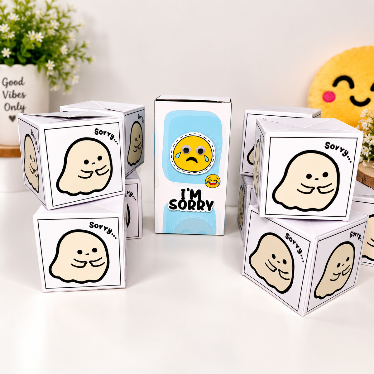 Sorry Emoji Jumping Box