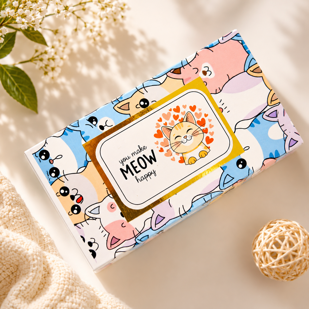 Colorful Cat Jumping Box