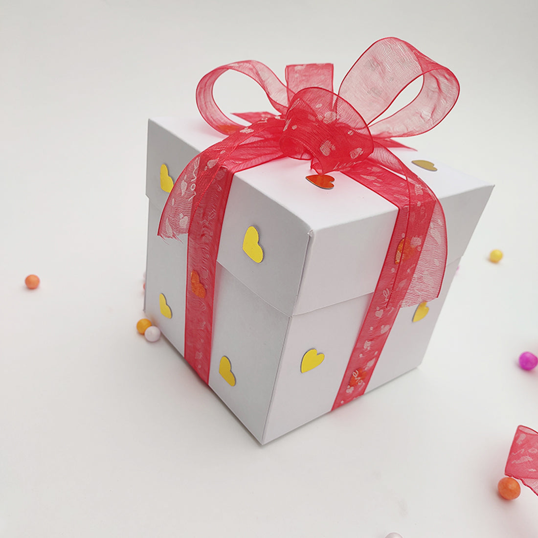 Chandrans Creation Valentine White Surprise Gift Box