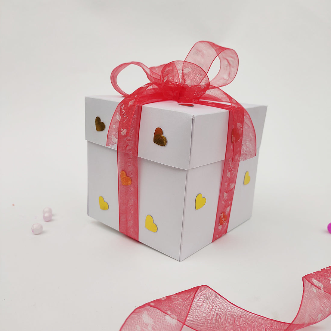 Chandrans Creation Valentine White Surprise Gift Box