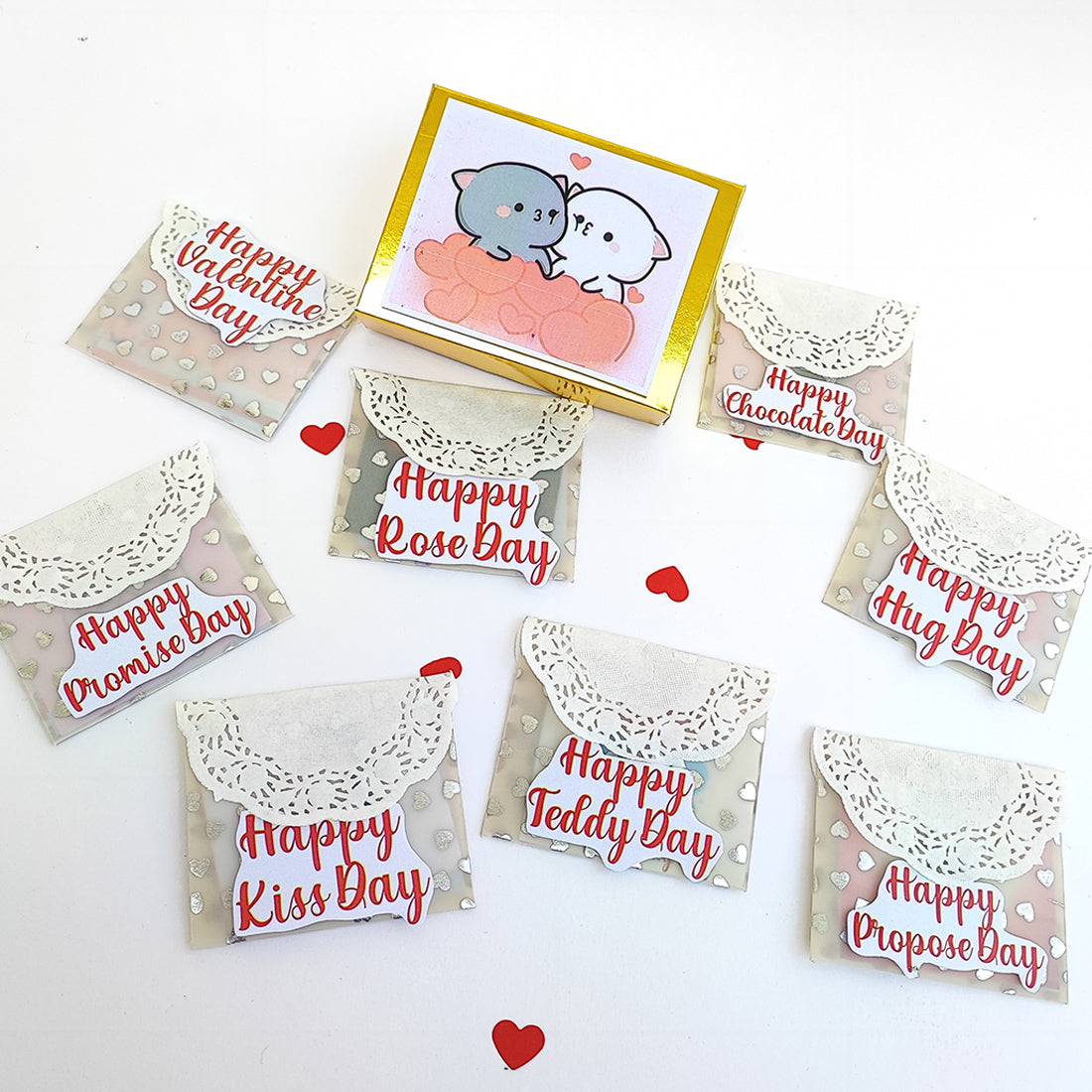 Chandrans Creation Valentine Golden Box Valentine week Message Handmade