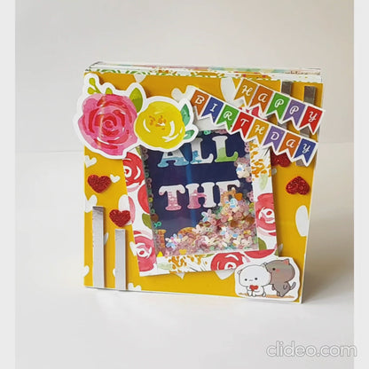 Chandrans Creation Handmade 6-Layer Yellow Birthday Scrapbook