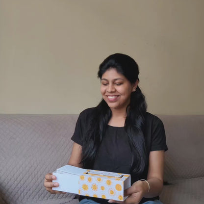 Yellow Jumping Box with 10 cubes Birthday Gift